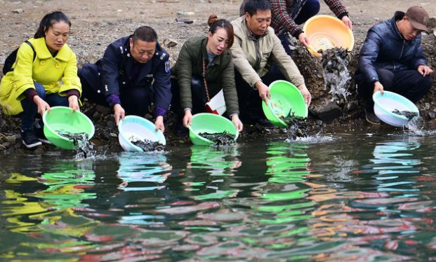 熊导航报道：广东陆丰一群人在海边“放生”矿泉水？